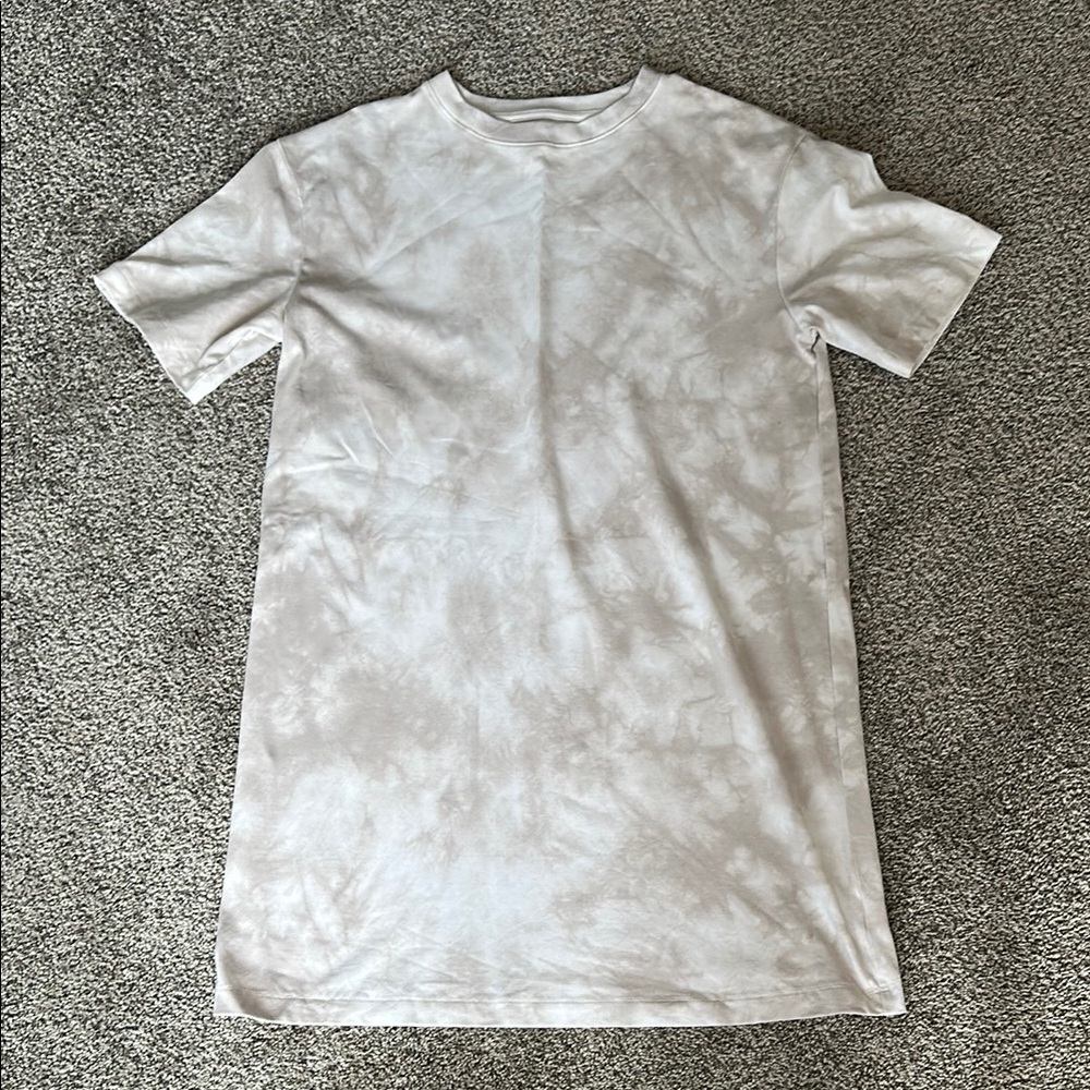 White Tie-Dye T-Shirt Dress